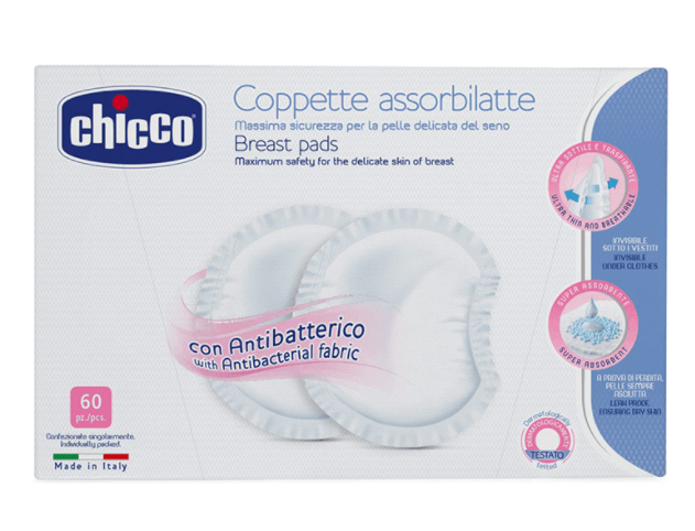 Chicco Natural Feeling wkładki laktacyjne antybakteryjne, 60 szt. 
