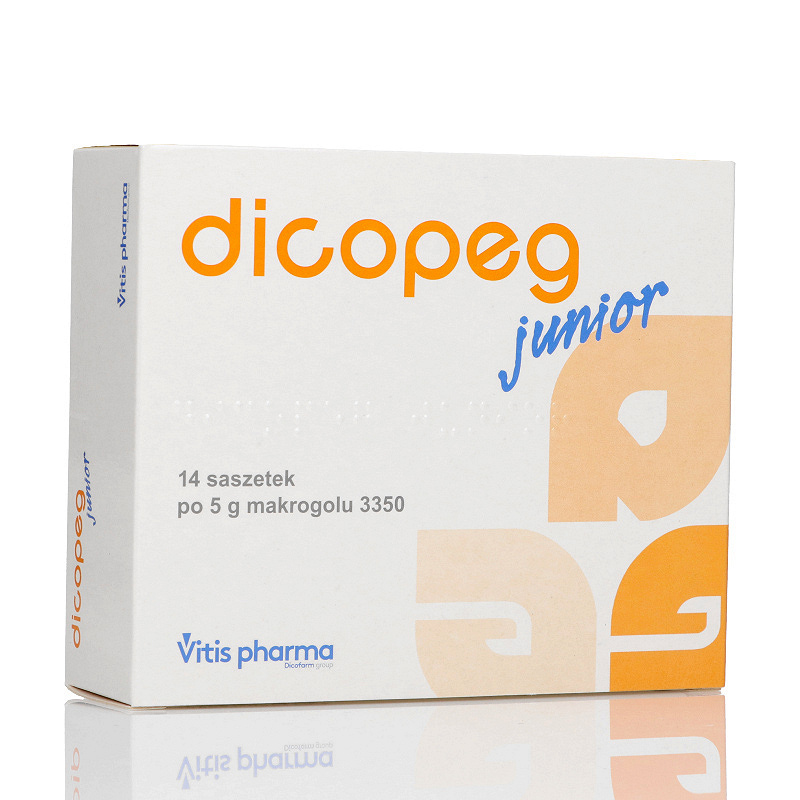 Dicopeg junior, proszek na przewlekłe zaparcia u dzieci, 14 sasz. x 5 g