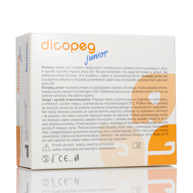 Dicopeg junior, proszek na przewlekłe zaparcia u dzieci, 14 sasz. x 5 g