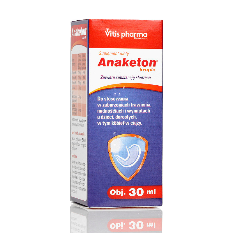Anaketon, krople ze składnikami wspierającymi w zaburzeniach trawienia, 30 ml