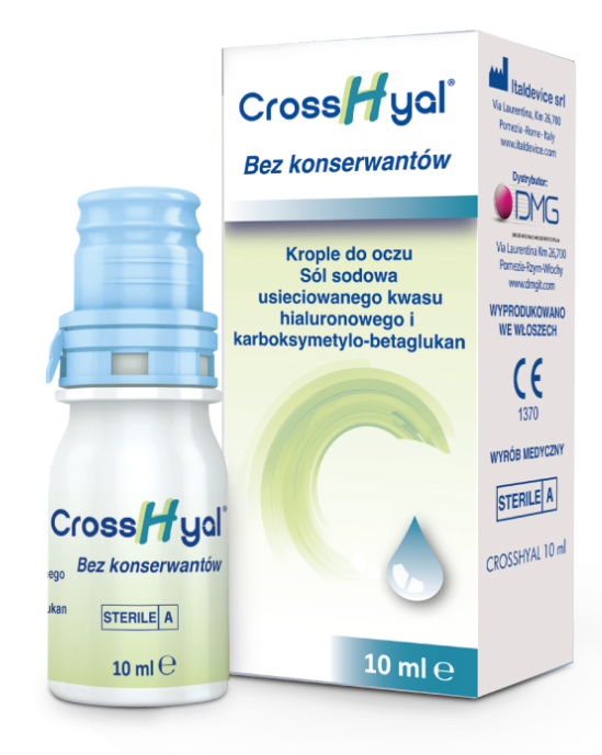 Crosshyal,  Krople do oczu nawilżająco –powlekając, 10 ml