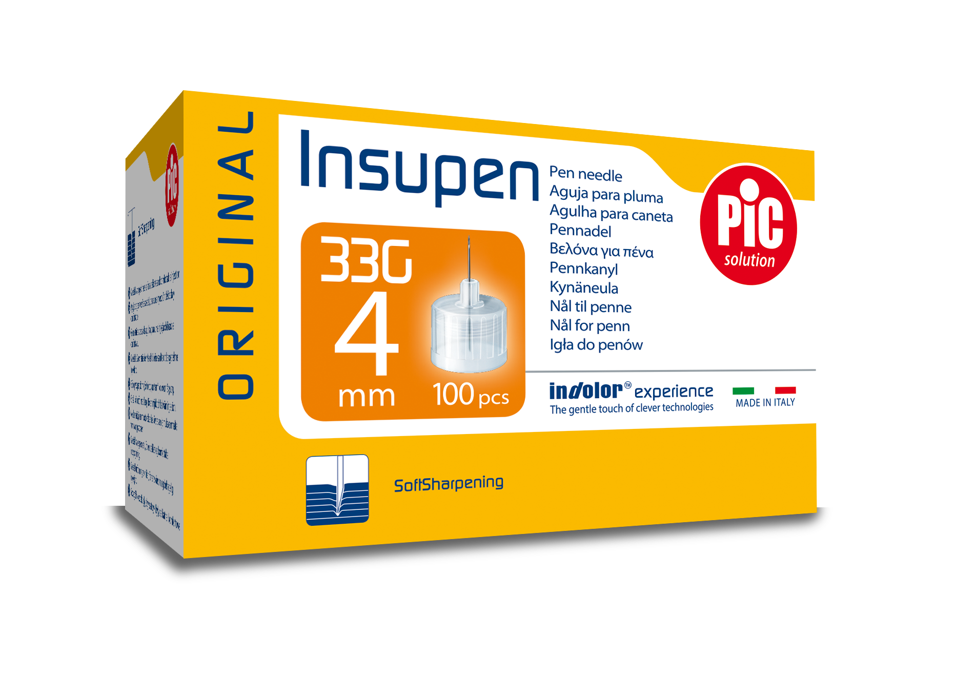 Insupen 33G 4mm , igły do penów insulinowych Original, 100 szt.
