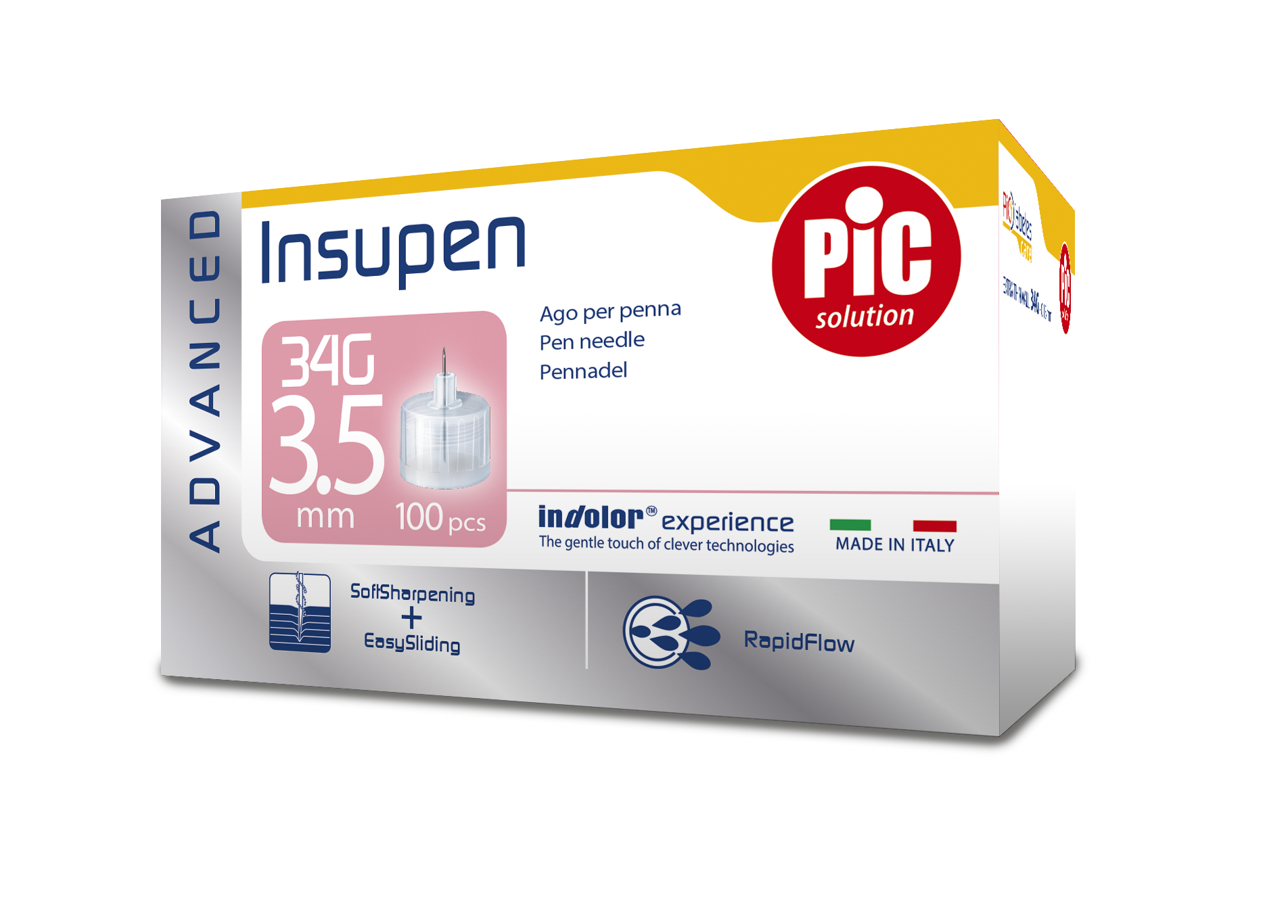 Insupen 34G 3,5mm , igły do penów insulinowych Advanced, 100 szt.