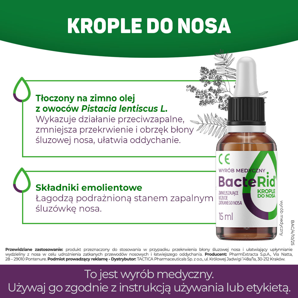 Bacterid, krople do nosa, 15 ml