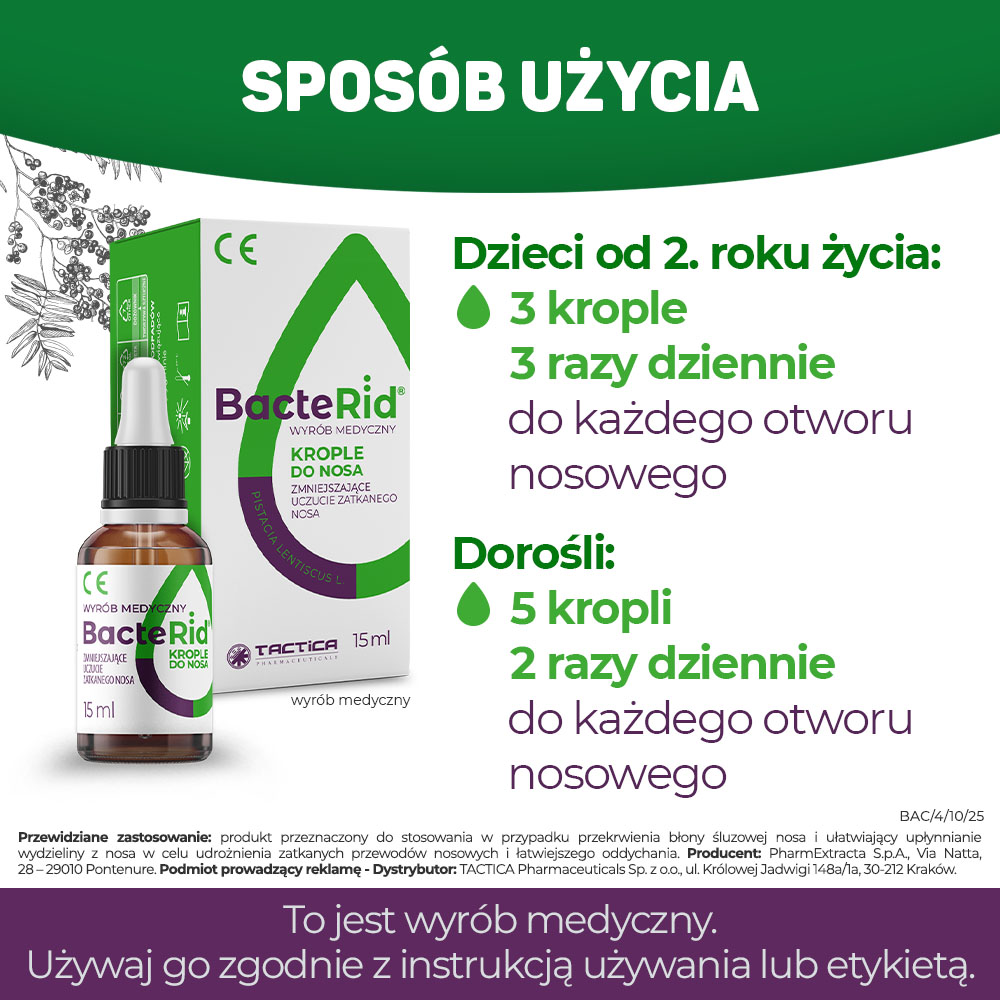 Bacterid, krople do nosa, 15 ml