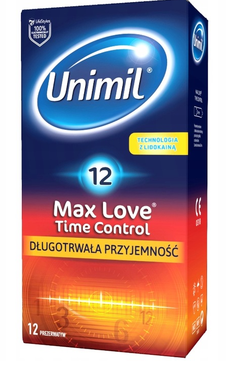 Unimil Max Love Time Control, prezerwatywy, 12 szt.