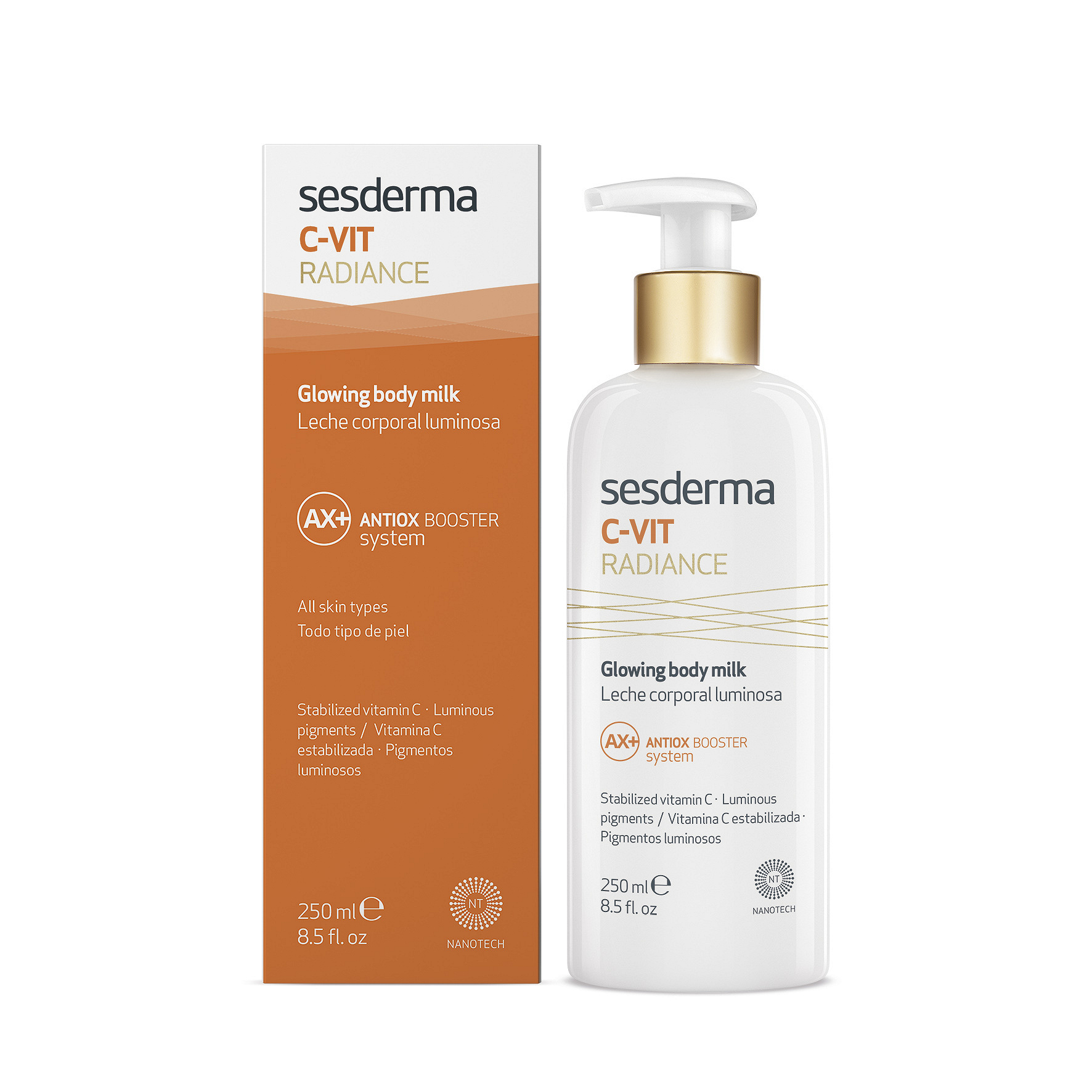 SESDERMA C-VIT RADIANCE, mleczko rozświetlające do ciała, 250 ml