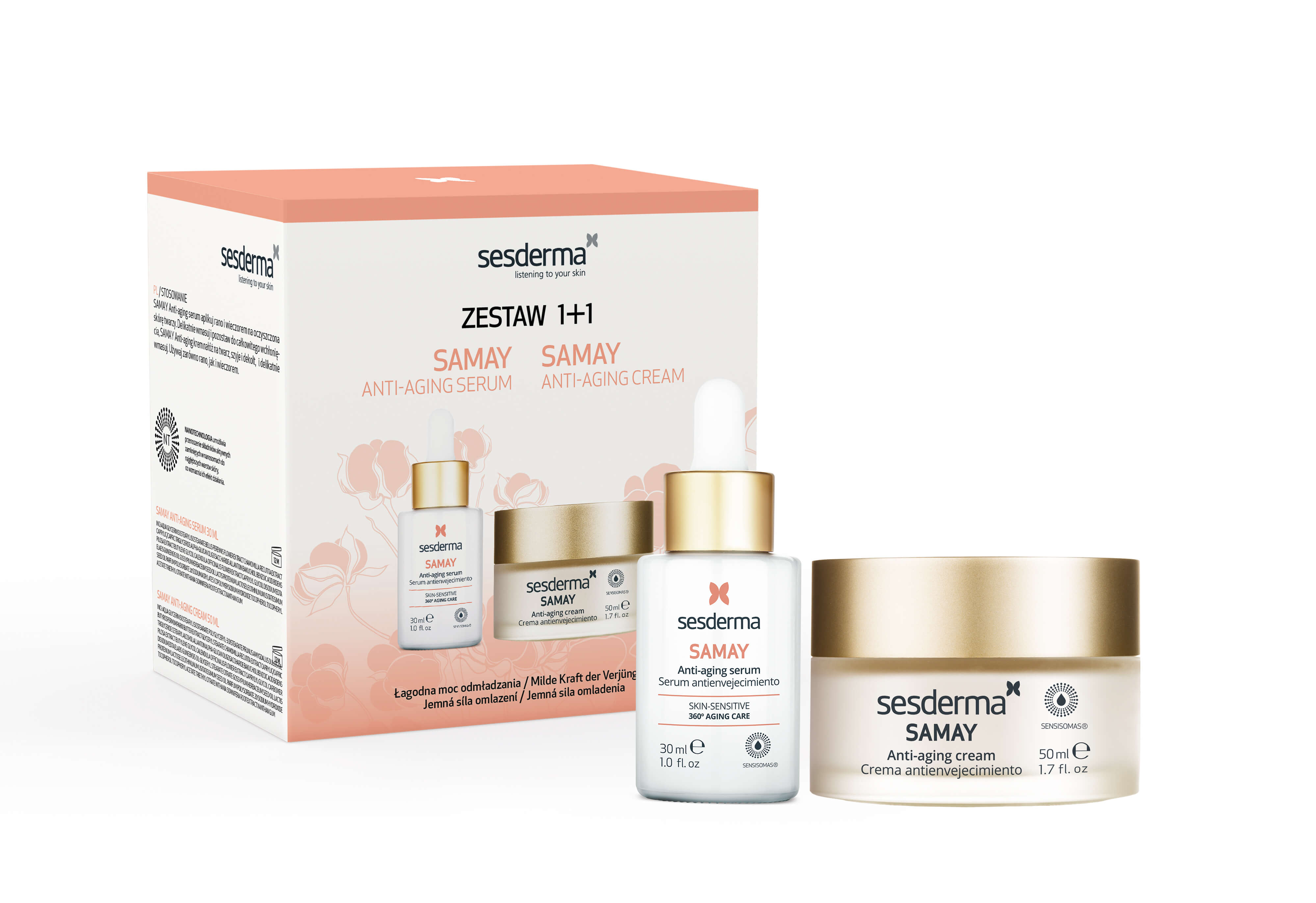 SESDERMA Zestaw, ANTI-ANGING Serum, 30 ml + ANTI-ANGING Krem, 50 ml