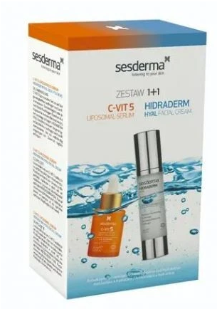SESDERMA zestaw Hidraderm Hyal krem 50ml + C-VIT 5 serum 30ml