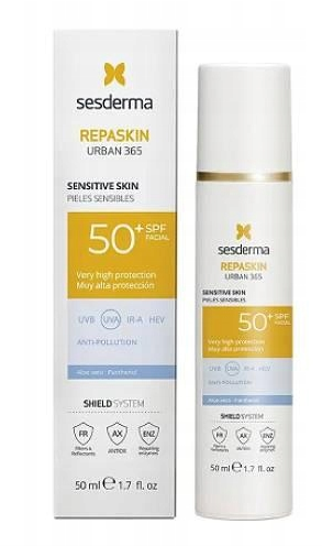 Sesderma Repaskin Urban 365, filtr przeciwsłoneczny, skóra wrażliwa, SPF 50+, 50 ml
