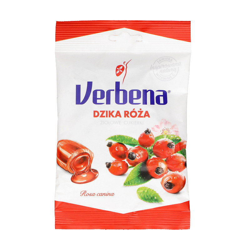 Cukierki Verbena Dzika Róża z Vit. C, cukierki wspomagające trawienie, 60 g
