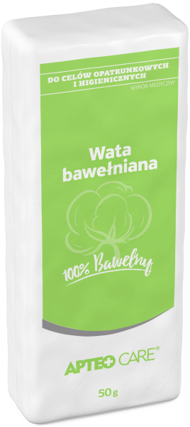 Wata bawełniana APTEO CARE do celów opatrunkowych i higienicznych, 50 g
