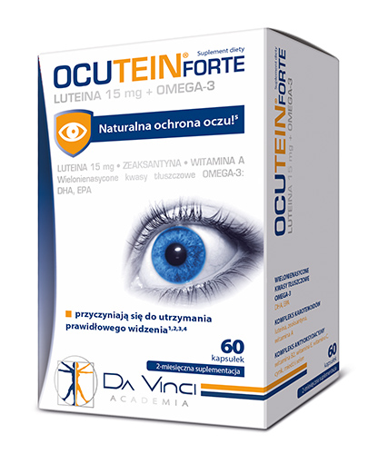 Ocutein Forte, kapsułki ze składnikami wspierającymi utrzymanie prawidłowego widzenia, 60 szt.