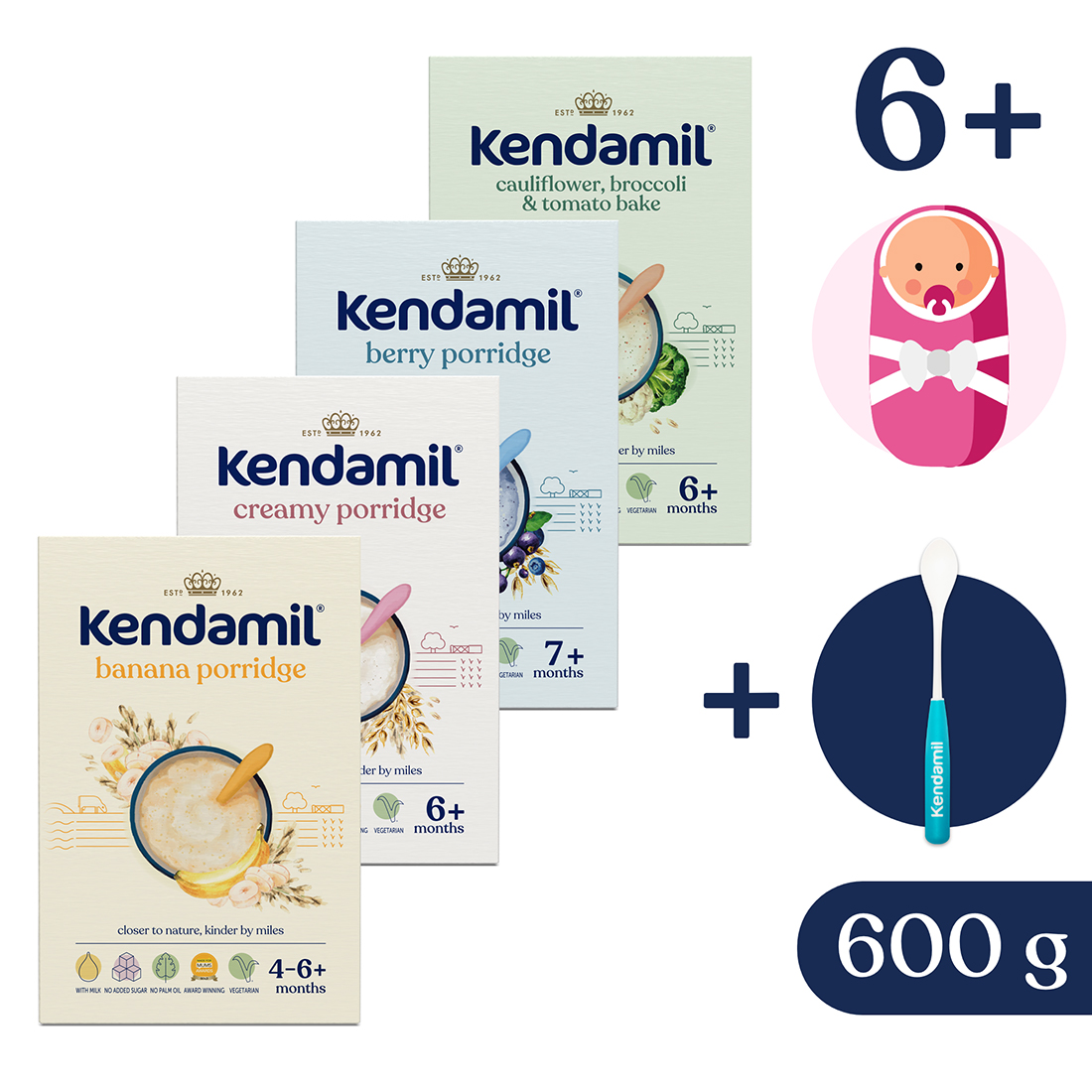 Kendamil, mix kaszek mlecznych 4 szt. x 150 g