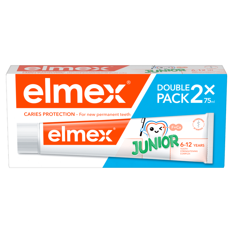 Elmex Junior pasta do zębów dla dzieci, 6-12 lat, 2 x 75 ml