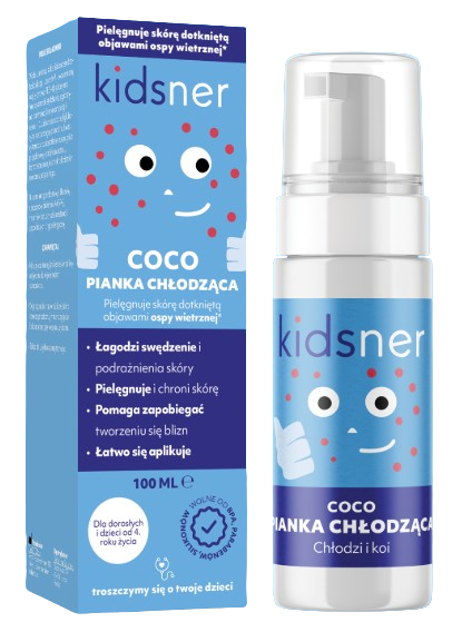 Kidsner Coco pianka chłodząca do skóry z objawami ospy wietrznej 100 ml