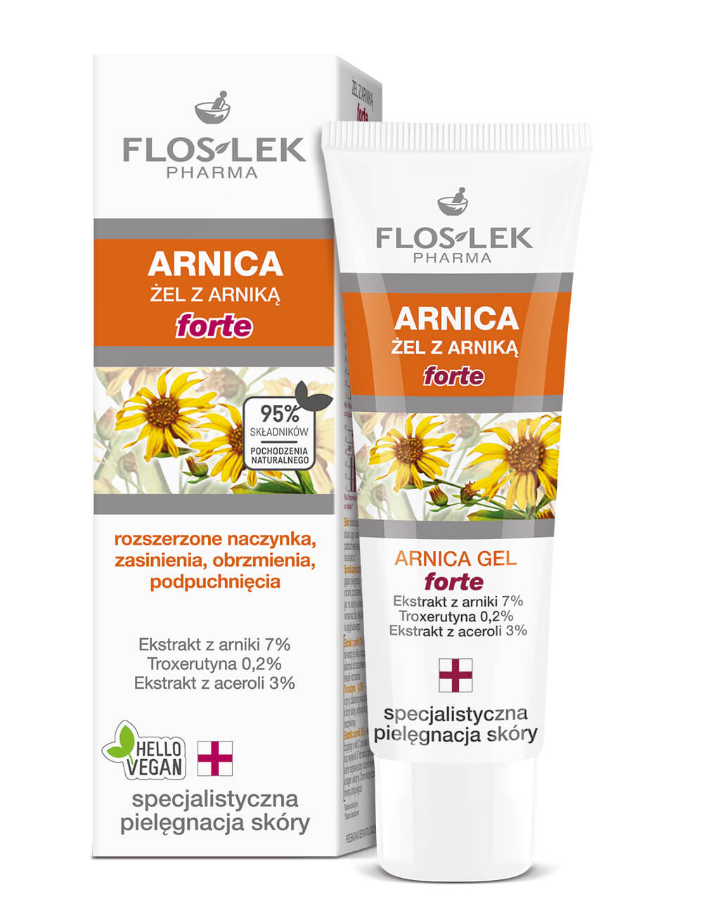 Flos-Lek Żel arnikowy Forte, na opuchnięcia nóg, 50 ml