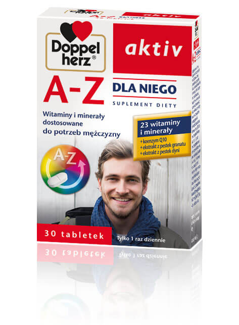 Doppelherz aktiv A-Z Dla Niego , tabletki z witaminami i minerałami dla mężczyzn, 30 szt.