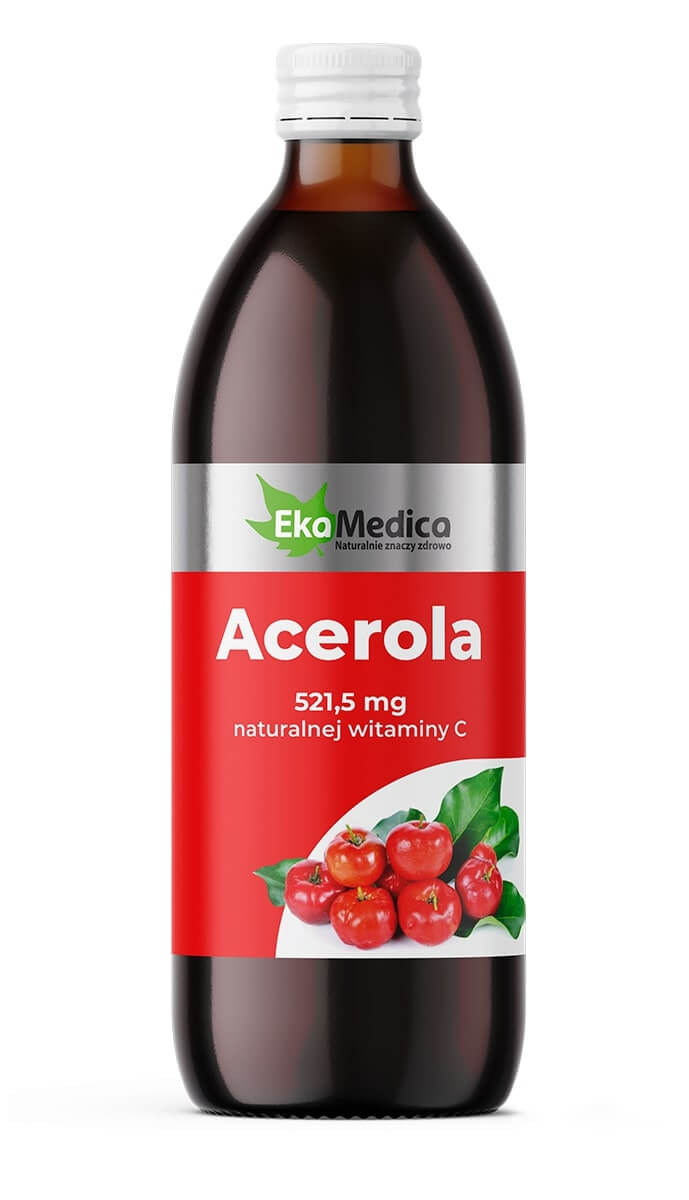 EkaMedica Acerola, płyn ze składnikami zawierającymi naturalną wit. C, 500 ml