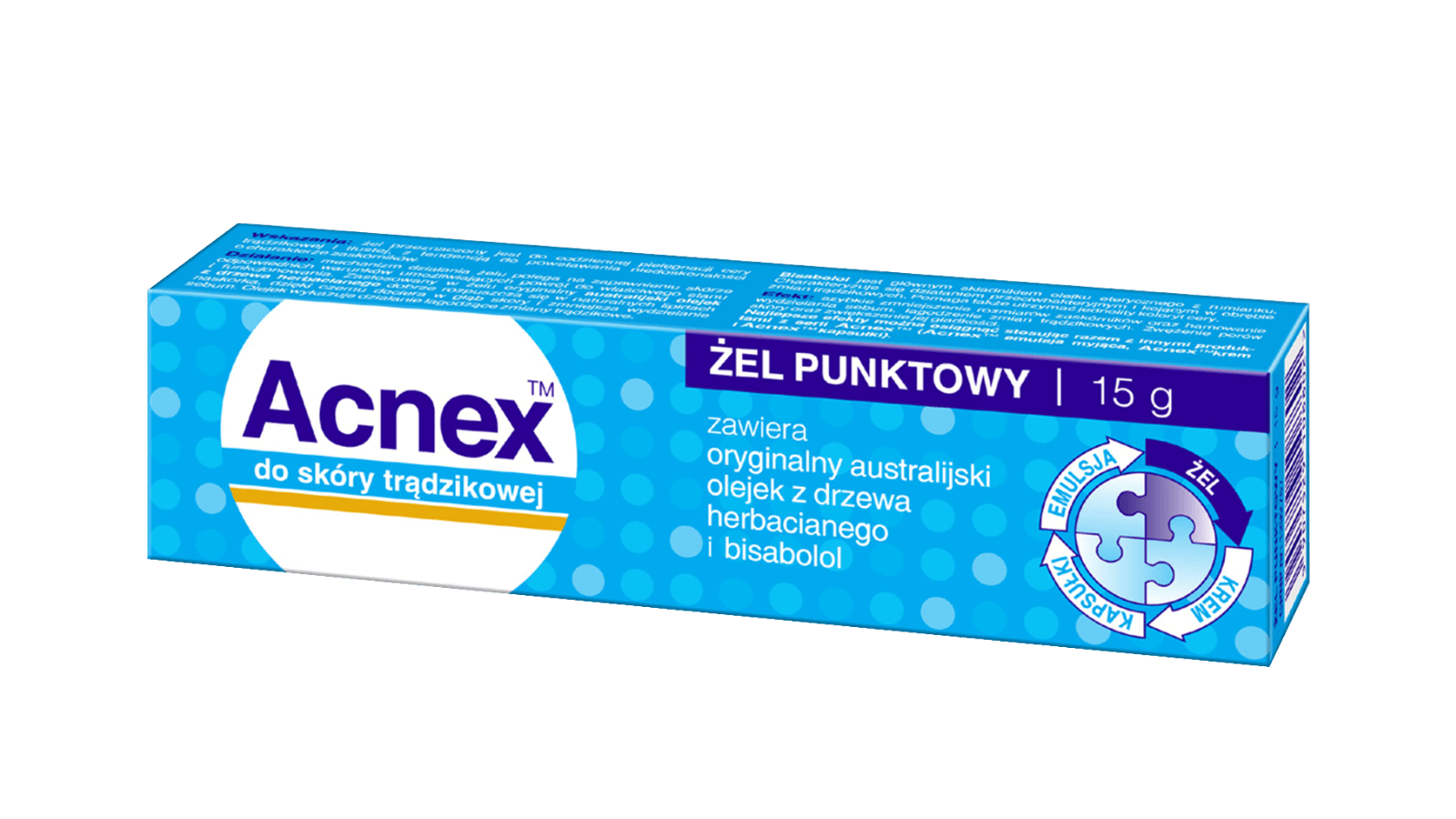 Acnex, żel punktowy na wypryski do cery trądzikowej, 15 g