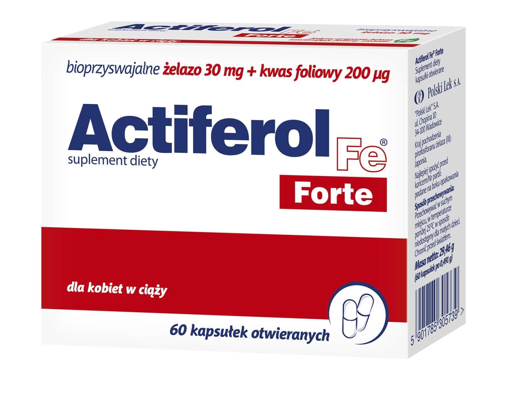 ActiFerol Fe Forte , kapsułki dla kobiet w ciąży, 60 szt.