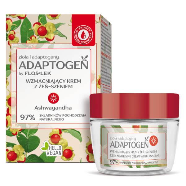 Flos-Lek Adaptogen, krem z żeń-szeniem na dzień wzmacniający, 50 ml