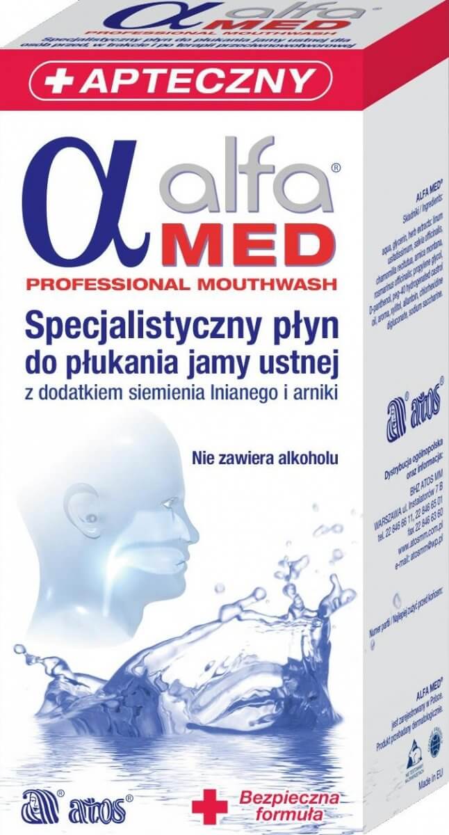 Alfa MED płyn specjalistyczny do płukania jamy ustnej bez dodatku alkoholu, 200 ml