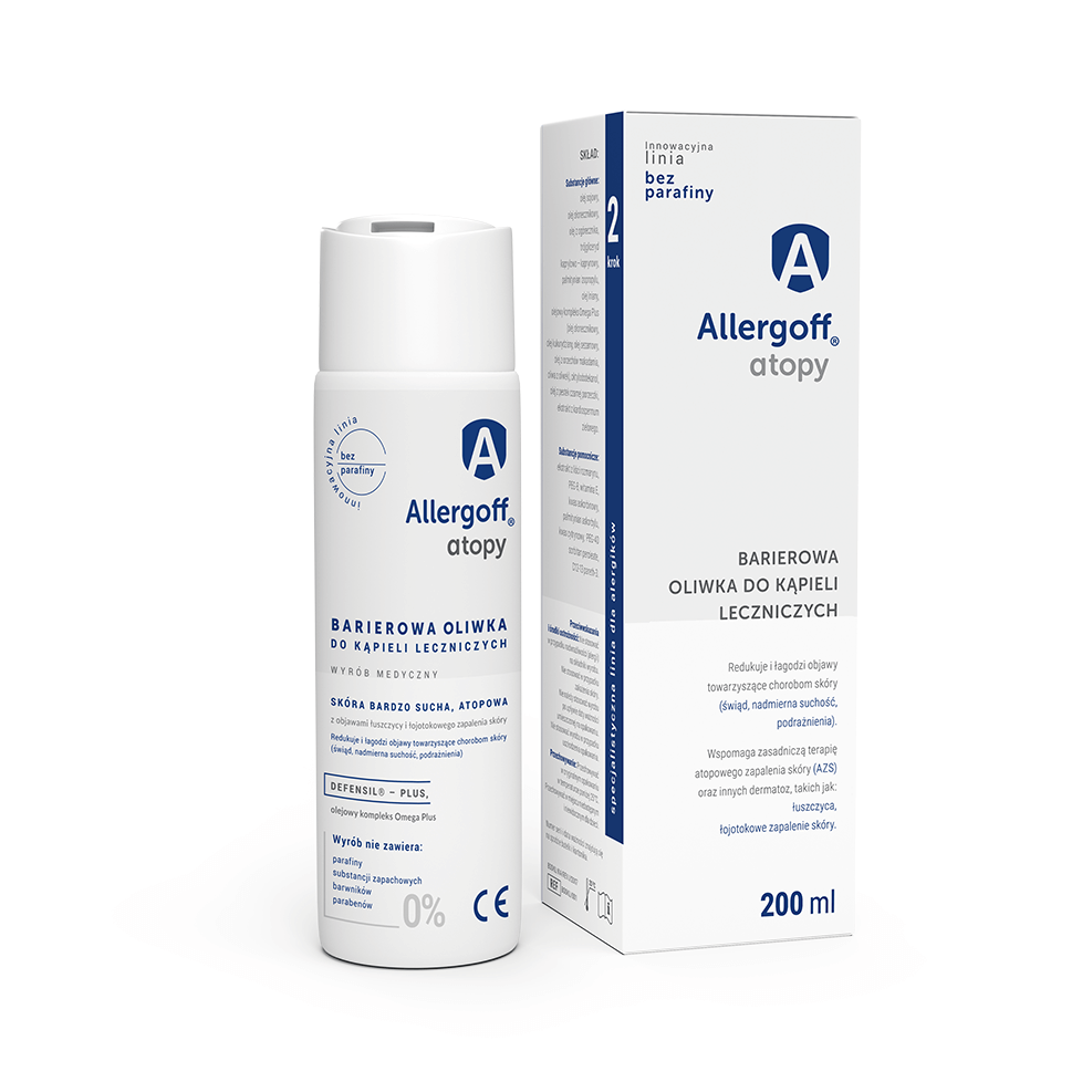 Allergoff, barierowa oliwka do kąpieli leczniczych, 200 ml