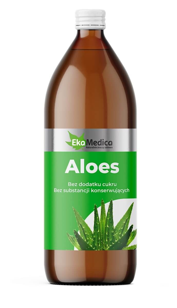 EkaMedica Aloes, płyn bez dodatku cukru i substancji konserwujących, 1000 ml