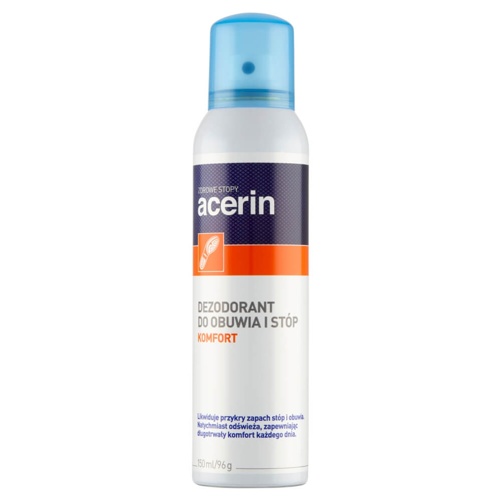 Anida Acerin Komfort , dezodorant do obuwia i stóp o działaniu przeciwpodrażnieniowym i antybakteryjnym, 150 ml
