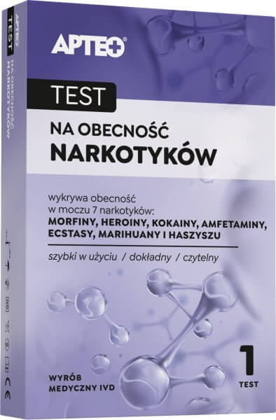 Test na obecność narkotyków APTEO CARE wykrywa obecność 6 narkotyków, 1 szt.