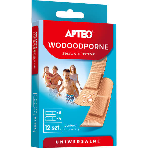 Plaster wodoodporny APTEO, zestaw uniwersalny, 12 szt.