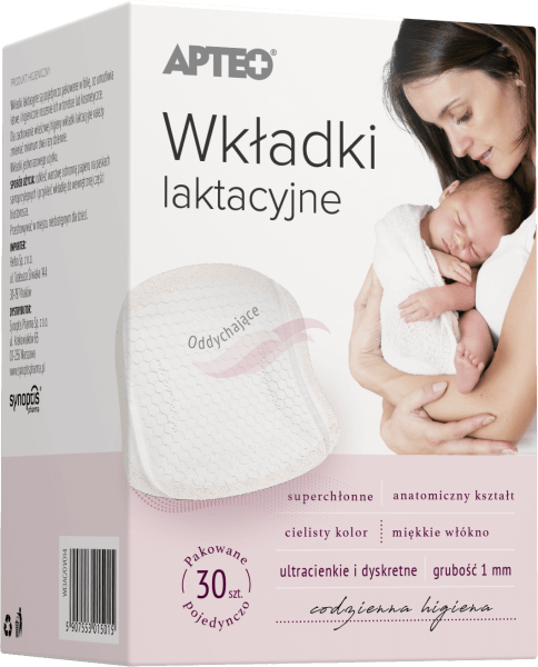 Wkładki laktacyjne APTEO dla kobiet karmiących, 30 szt.