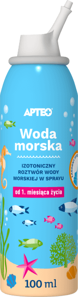 Woda morska APTEO w sprayu, od 1 miesiąca życia, 100 ml