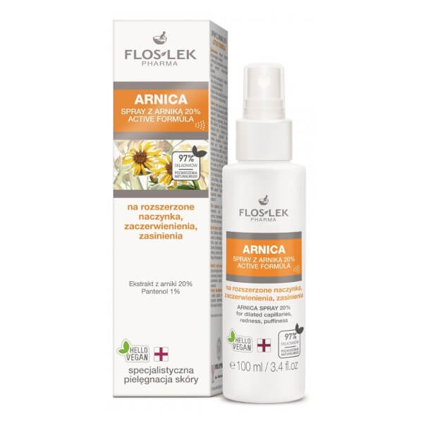 Flos-Lek Arnica, spray do pielęgnacji szyi i dekoltu przy powstawaniu rumienia naczynioruchowego, 100 ml