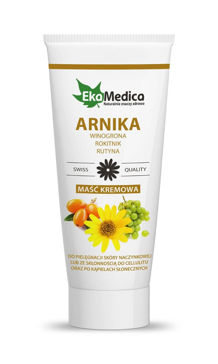 EkaMedica Maść Kremowa ARNIKA, do pielęgnacji skóry naczynkowej, do cellulitu i po opalaniu,  200 ml