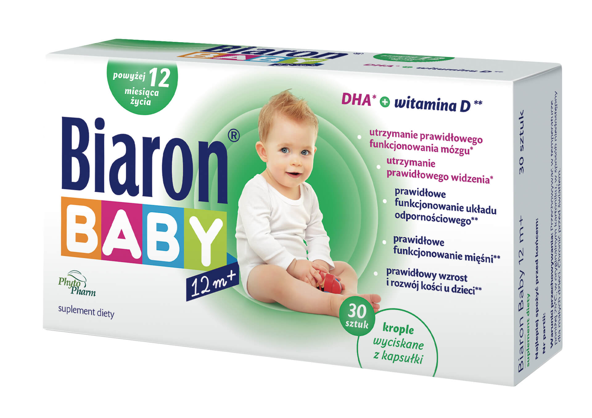 Biaron Baby 12M+, kapsułki z witaminą D dla dzieci, 30 szt.