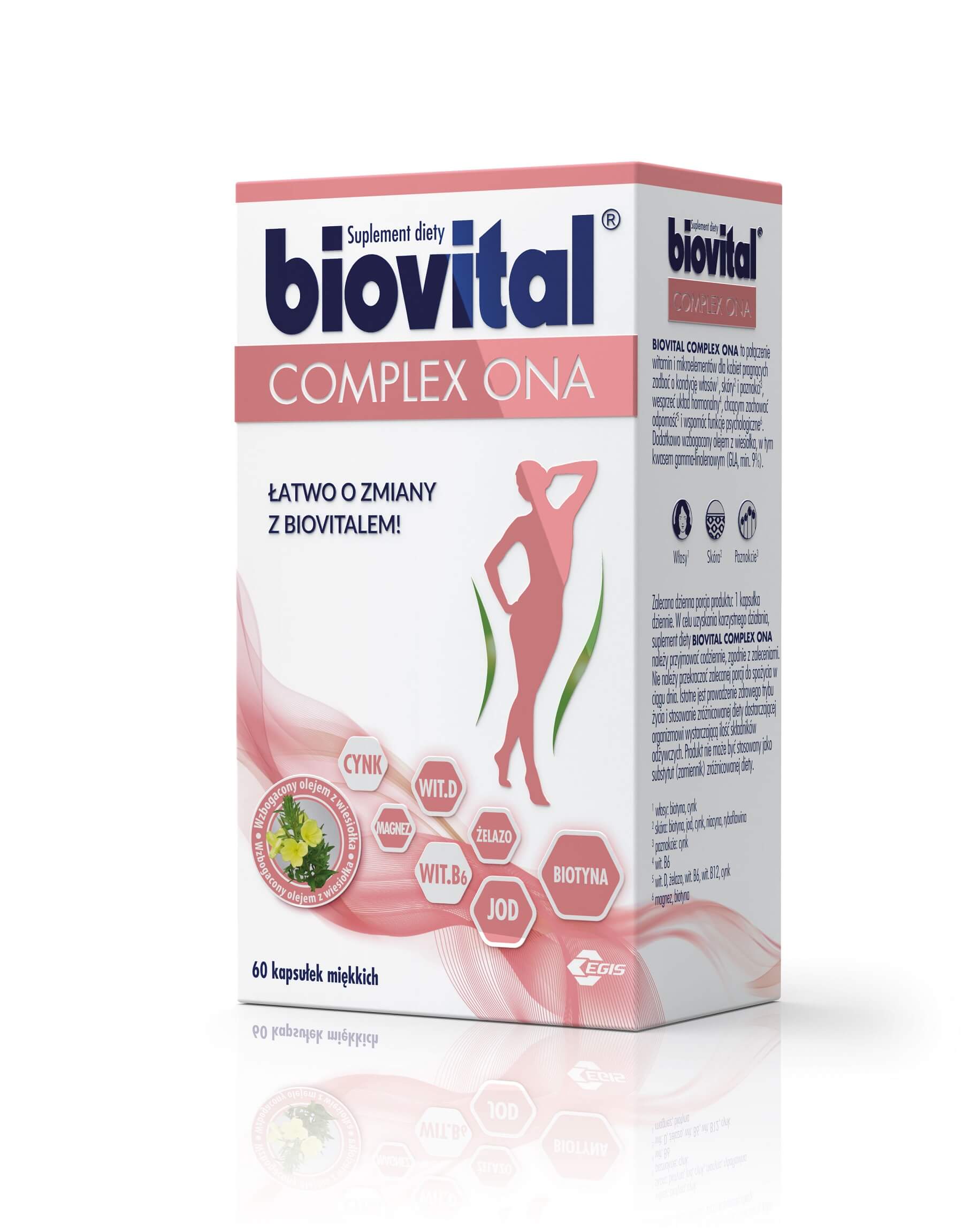 Biovital Complex ONA , kapsułki z witaminami i minerałami dla kobiet, 60 szt.