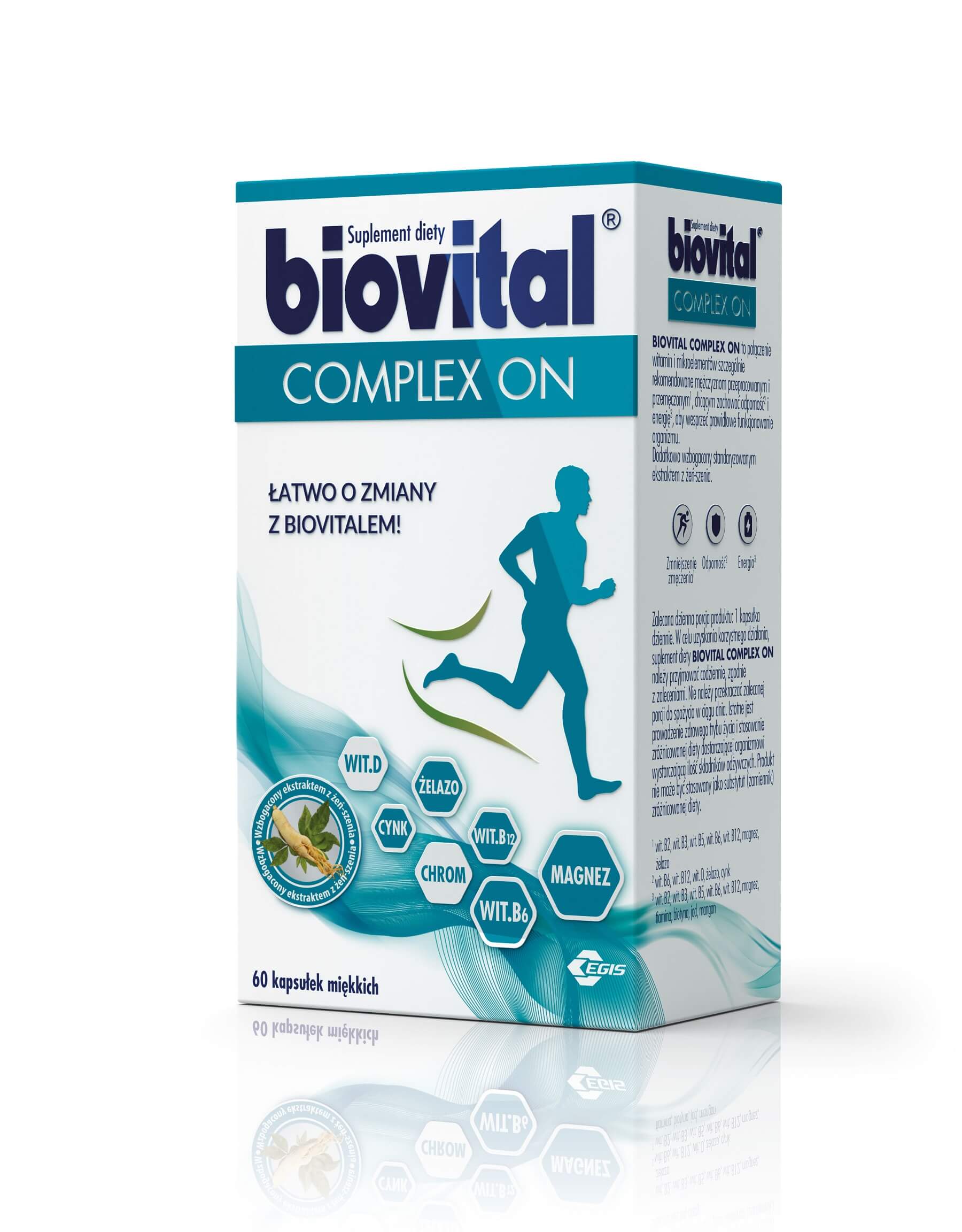Biovital Complex ON , kapsułki z witaminami i minerałami dla mężczyzn, 60 szt.