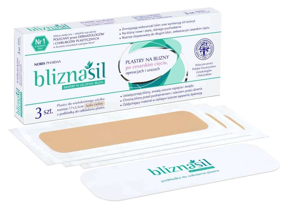 BLIZNASIL , plastry na blizny 17 x 3,5 cm, 3 szt.