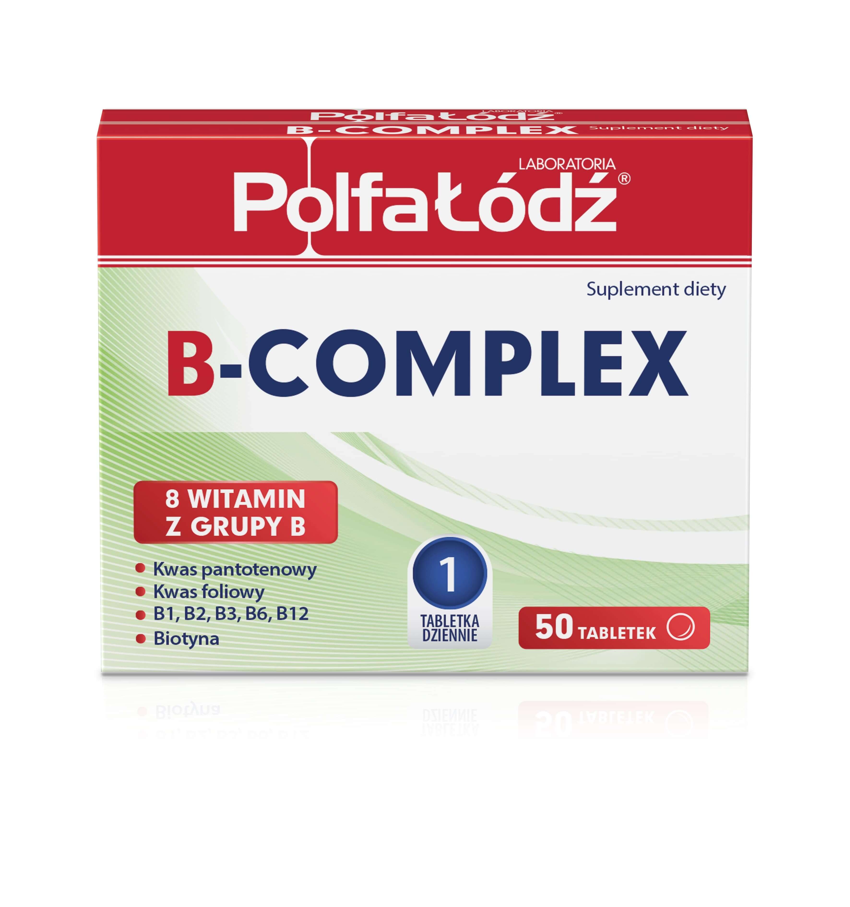 B-Complex Laboratoria PolfaŁódź , tabletki z witaminami z grupy B, 50 szt.