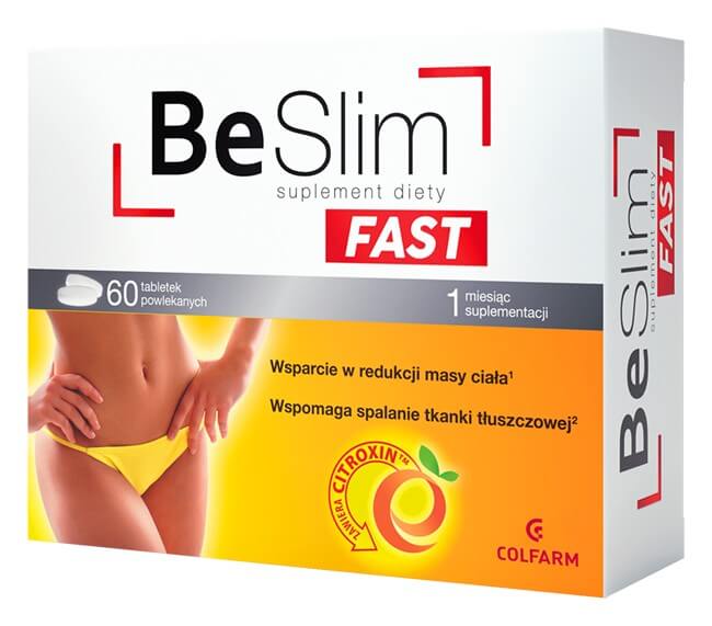Be Slim Fast, tabletki ze składnikami wspierającymi odchudzanie, 60 szt.