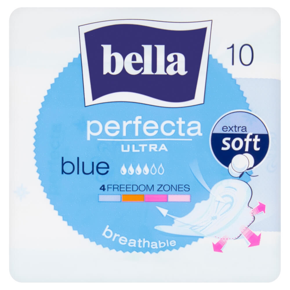 Bella perfecta blue, podpaski ze skrzydełkami, 10 szt.