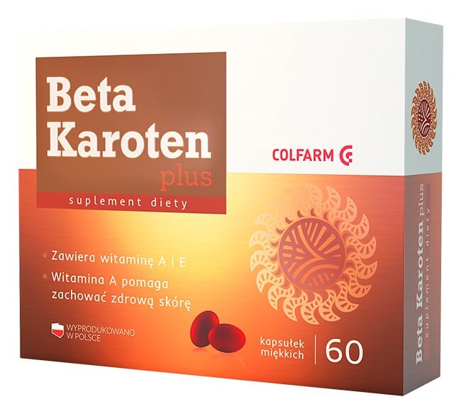 Beta Karoten Plus , kapsułki z witaminą A i E, 60 szt.