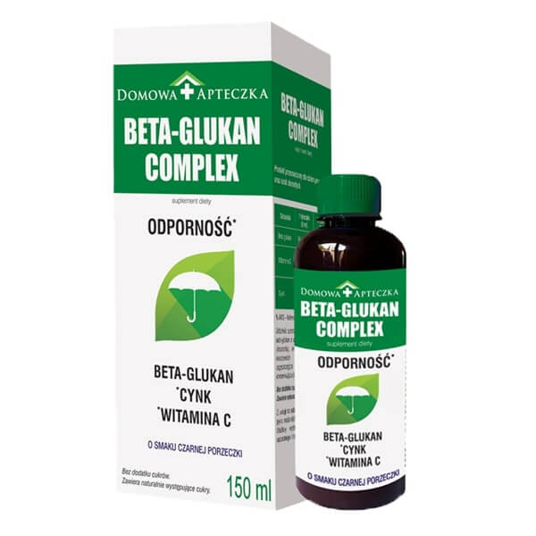 Beta-Glukan Complex , płyn z cynkiem i witaminą C o smaku czarnej porzeczki, 150 ml