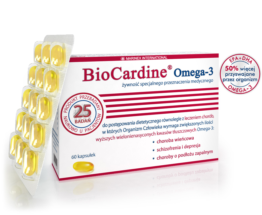 BioCardine Omega-3 , kapsułki z kwasami omega-3, 60 szt.