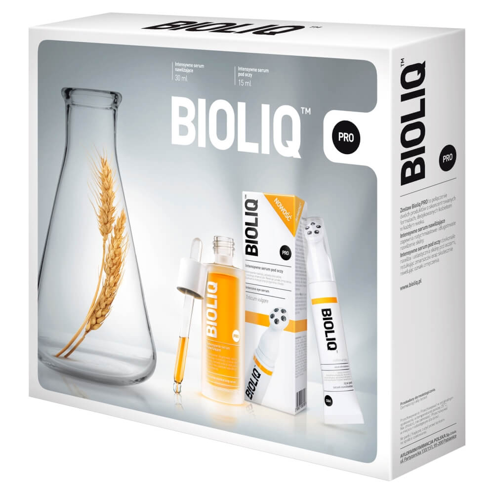 Bioliq PRO, zestaw: intensywne serum nawilżające, 30 ml + intensywne serum pod oczy, 15 ml