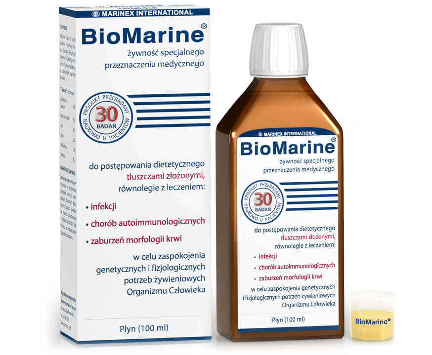 BioMarine, olej z wątroby rekinów głębinowych ze składnikami wspierającymi w infekcjach, 100 ml