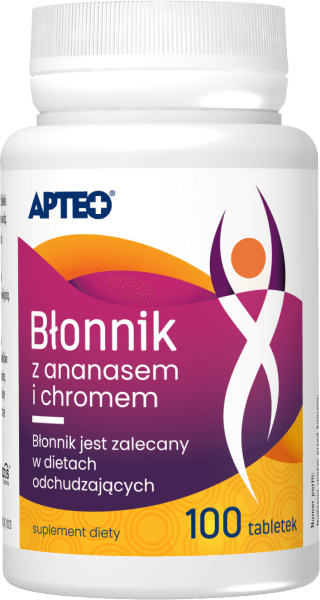 Błonnik z ananasem i chromem APTEO, tabletki ze składnikami wspierającymi odchudzanie, 100 szt.