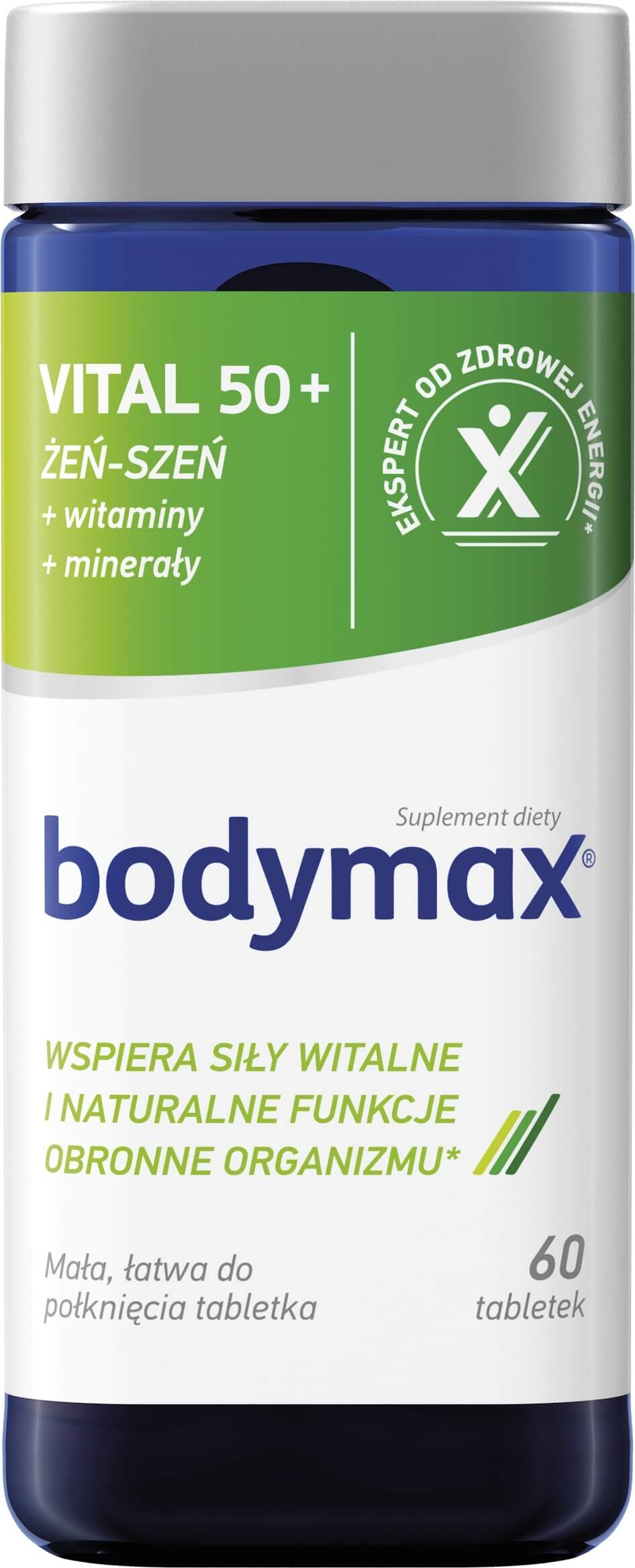 Bodymax Vital 50+ tabletki ze składnikami wspomagającymi witalność, 60 szt. 